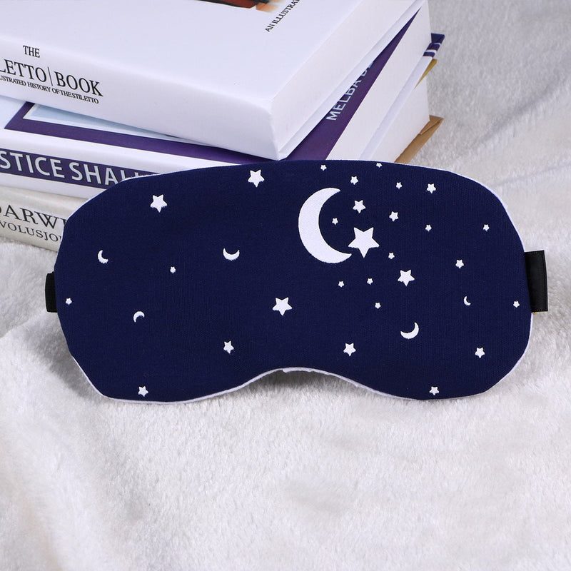 ROSENICE Sleep Mask Cotton and Linen Eye Sleeping Mask Blinder Patch Adjustable Strap Eyeshade with Cold/Hot Gel for Stress Relief Eliminate Puffy Eye Headache(Starry Sky) Blue - NewNest Australia