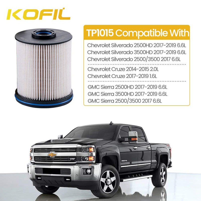 TP1015 Fuel Filter Fit for 6.6L Duramax Diesel Compatible with Chevrolet Silverado 2500HD,3500HD 2017-2019/Chevrolet Cruze 2014-2019/GMC Sierra 2500HD/3500HD 2017-2019 Replace 23304096 - NewNest Australia