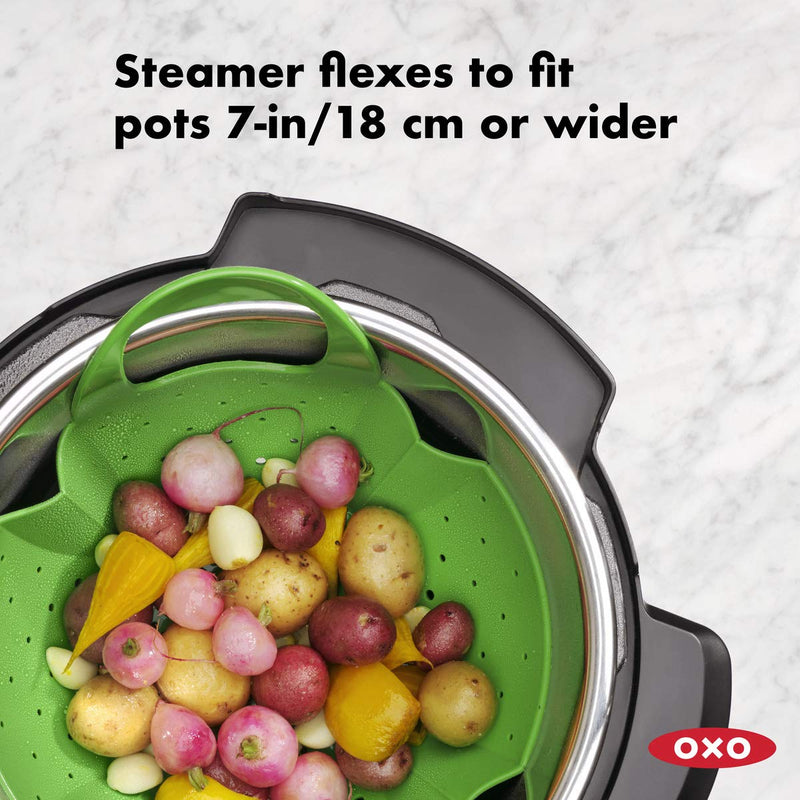 NewNest Australia - OXO Good Grips Silicone Steamer, Green Steamer Basket 