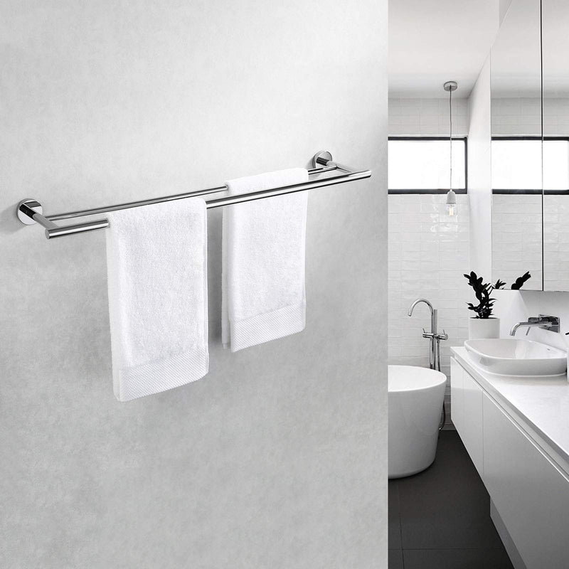 KES Double Towel Bar SUS 304 Stainless Steel Bathroom Towel Rack 30 Inch Bath Towel Holder RUSTPROOF Wall Mount Polished Finish, A2001S75 Polished Silver - NewNest Australia