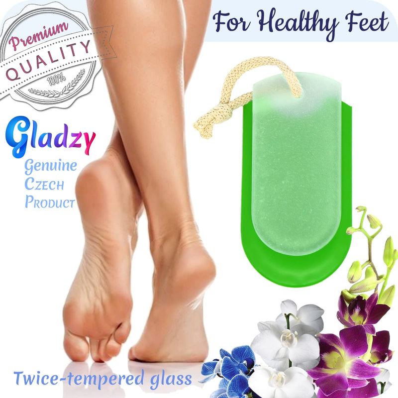 Genuine Czech Glass Foot File - Two-Sided Different Grit Surface, Gentle Callus Remover, Pedicure & Spa Rough Skin Scrubber, Professional Toenail And Heels Care, EU Quality, Full-area Etched - NewNest Australia