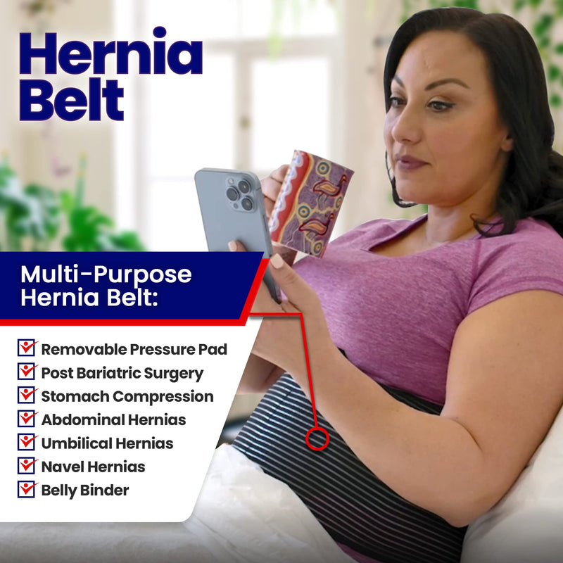 Hernia Belt for Men and Women - Abdominal Binder for Umbilical Hernias & Navel Belly Button Hernias with Compression Pad for Hernia Support and Stomach Hernia Brace Pain Relief (XXL - 52" to 62") XXL (Pack of 1) - NewNest Australia