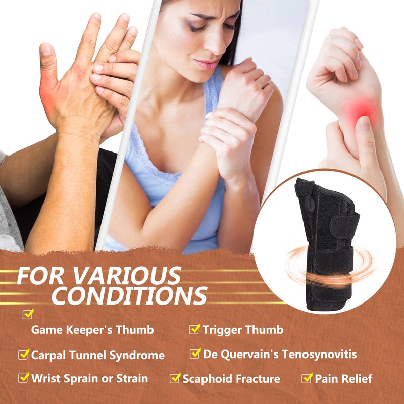 Thumb and Wrist Support, Thumb Spica Splint, Thumb Splint for Trigger Thumb, Wrist Support Brace for De Quervain's Tenosynovitis, Arthritis, Sprained, Scaphoid Fracture, Carpal Tunnel, Men and Women RIGHT L/XL - NewNest Australia