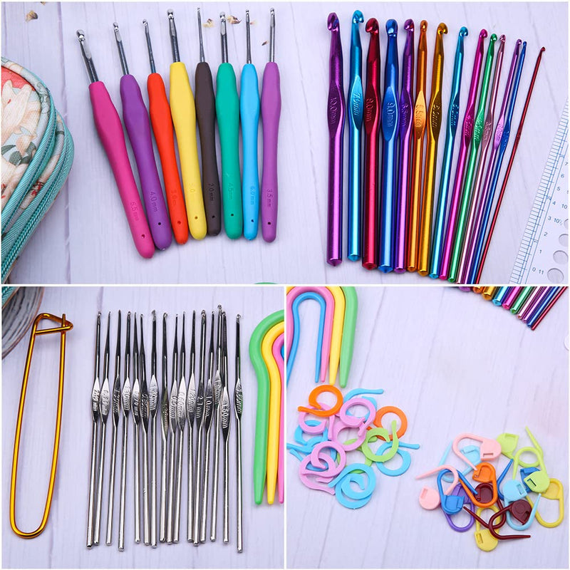 96 Pack Crochet Hooks Set, Ergonomic Knitting Needle Weave Yarn Kits with Storage Case and Crochet Needle Accessories, Crochet Needles Kit for Beginners and Experienced Crochet Hook Lovers - NewNest Australia