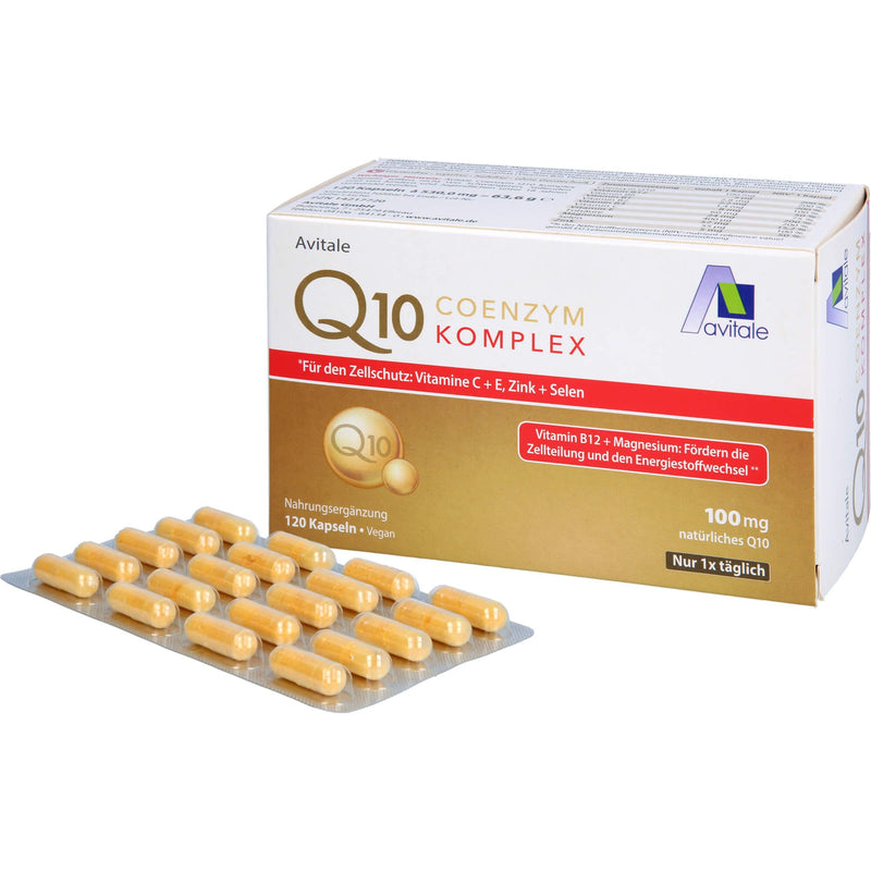 Avitale Coenzyme Q10 complex capsules with 100mg, purely plant-based coenzyme Q10, vitamin C, 120 capsules - NewNest Australia