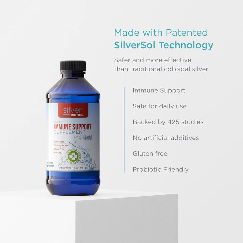 American Biotech Labs - Silver Biotics - Colloidal Silver Liquid Daily Immune Support Supplement with SilverSol Technology - 8 Fl Oz 8 Fl Oz (Pack of 1) - NewNest Australia