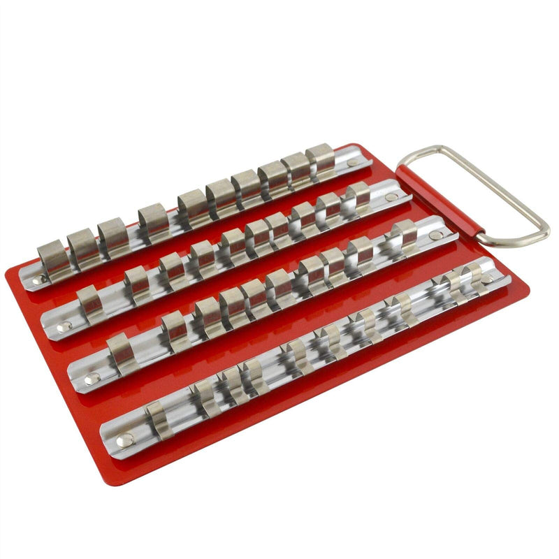 Chiloskit 1/2'' 1/4'' 3/8'' Standard Socket Holder Tray Rack Rails Holder Divider Storage Rail Tray Stand Tool Organizer (40Clips) 40Clips - NewNest Australia