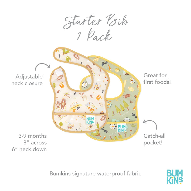 Bumkins Waterproof Starter Bib 2 Pack Camp Friends /Camp Gear - NewNest Australia
