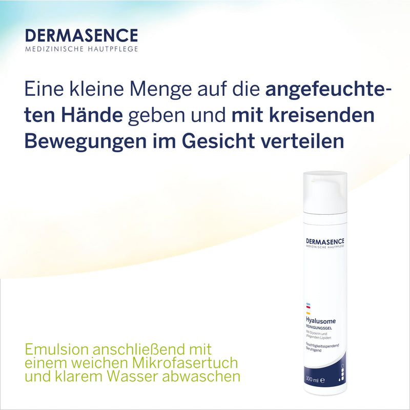 DERMASENCE Hyalusome cleansing gel, 100 ml - mild, moisturizing facial cleansing for dry skin - based on vegetable oils and - moisturizing - ideal for make-up removal - NewNest Australia