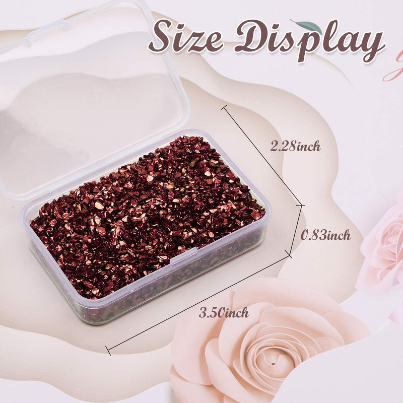 Crushed Glass Craft Glitter for Resin, 0.5-2.5mm SONGIN Irregular Metallic Crystal Chips Sprinkles Chunky Glitter Shiny Nail Sequins Flakes for Nail Art DIY Jewelry Making Decoration Vase Filler S(0.5mm-2.5mm) XO wine red - NewNest Australia