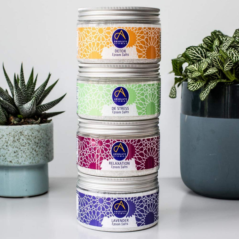 Absolute Aromas Lavender Epsom Bath Salts 300g- Magnesium Sulphate Infused with 100% Pure French Lavender Essential Oil - Soothe skin and Calm the senses. 300 g (Pack of 1) - NewNest Australia