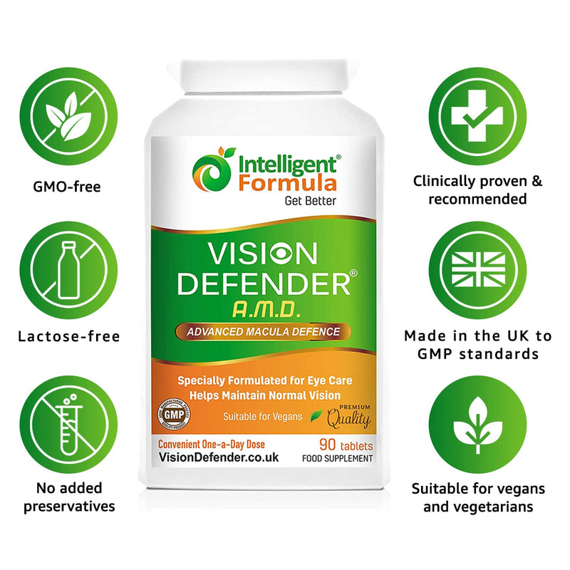 AREDS2 VISION DEFENDER AMD eye supplement: lutein, zeaxanthin, zinc, vitamin E - AREDS 2 eye vitamins, minerals, nutrients for the eyes. 3 Month Supply (90 Tablets) Vegan Eye Supplement - NewNest Australia