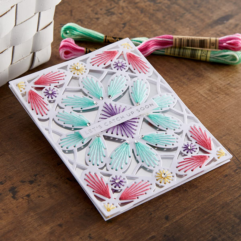Spellbinders Petal Frame Dies from The Spring Into Stitching Collection Etched Die Template, Bronze 48 Count - NewNest Australia