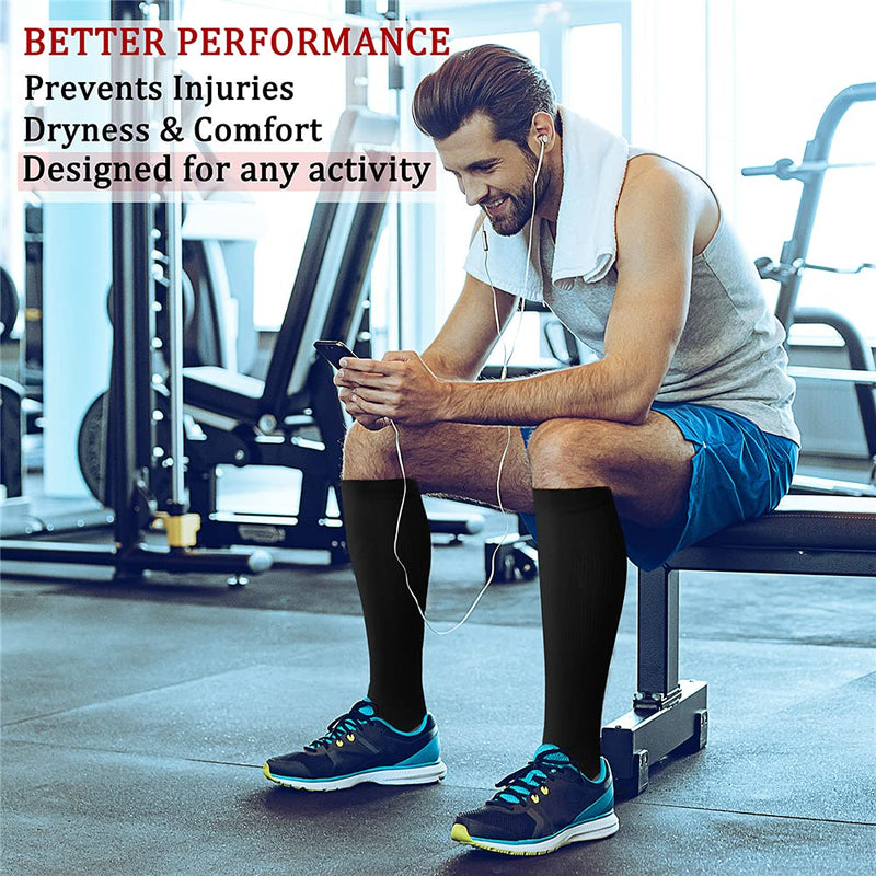 CHARMKING Copper Compression Socks for Women & Men Circulation (8 Pairs)15-20 mmHg is Best Support for Athletic Running Small-Medium 01-black/Grey - NewNest Australia