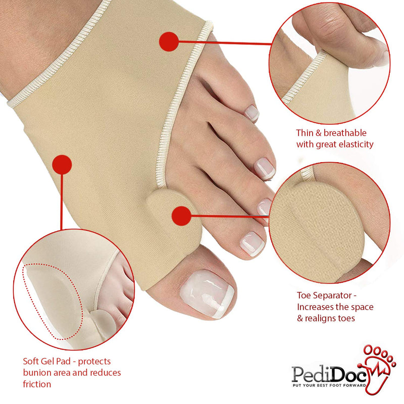 PediDoc™ Bunion Corrector – Bunion Relief Sleeves Bunion Pads Brace Cushions for Women Toe Straightener with Gel Toe Separator, Spacer, Straightener and Spreader – Hallux Valgus Relief Big Toe Alignment - NewNest Australia