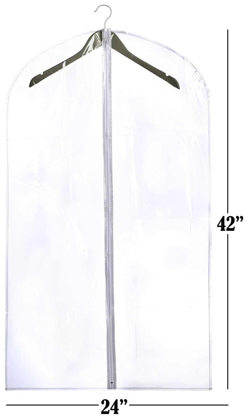 NewNest Australia - Clear Vinyl Garment Bag - Protect Your Clothing While Traveling and Dust Free While Hanging in Your Closet. These Garment Bags are Ideal for Coats, Suits, Dresses or Gowns - Set of 2 (24 X 42 Inches) 24" x 42" Clear Vinyl 