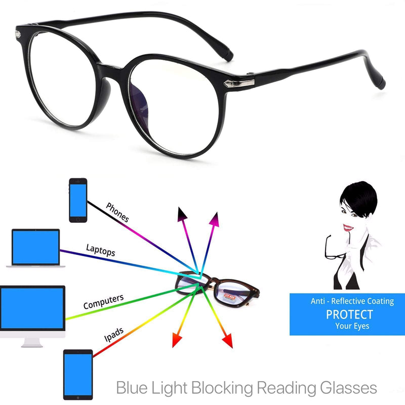 WONOLO Blue Light Blocking Glasses Matte Black Frame Clear Lens Anti Eyestrain Glasses Gaming Eyewear Retro Vision Care Anti Glare for PC Laptop Gamer Reading (Matte Black Frame Clear Lens) - NewNest Australia