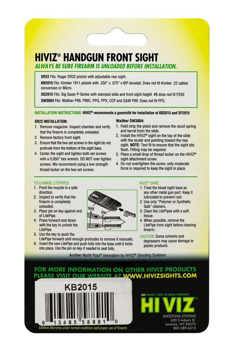 HIVIZ KB2015 Kimber Interchangeable LITEWAVE Front Handgun Sight - NewNest Australia