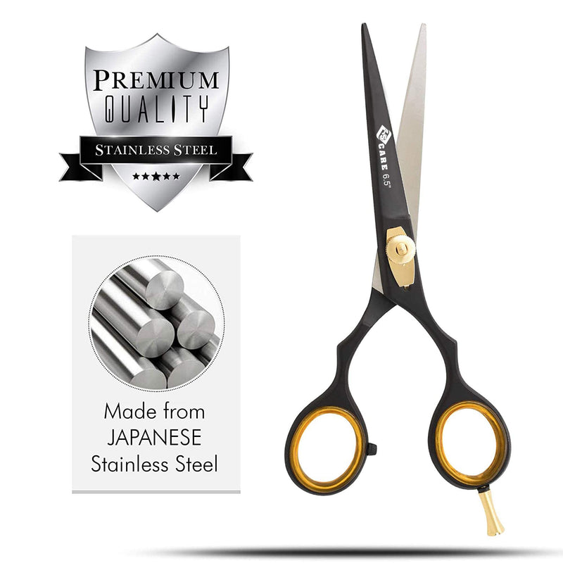Professional Hairdressing Scissors, Japanese Stainless Steel Salon Scissors - 16.5cm - Fine Adjustable Tension Screw - Premium Hair Cutting Scissors (Straight 6.5") Straight 6.5" - NewNest Australia