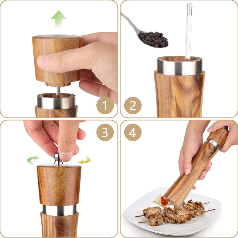 10 inch Pepper Grinder, Pepper Mill Salt Grinder Manual Wooden Rotor with Adjustable Coarseness, Tableware Gifts, for Salt Pepper Mills 10 inch Pepper mill - NewNest Australia