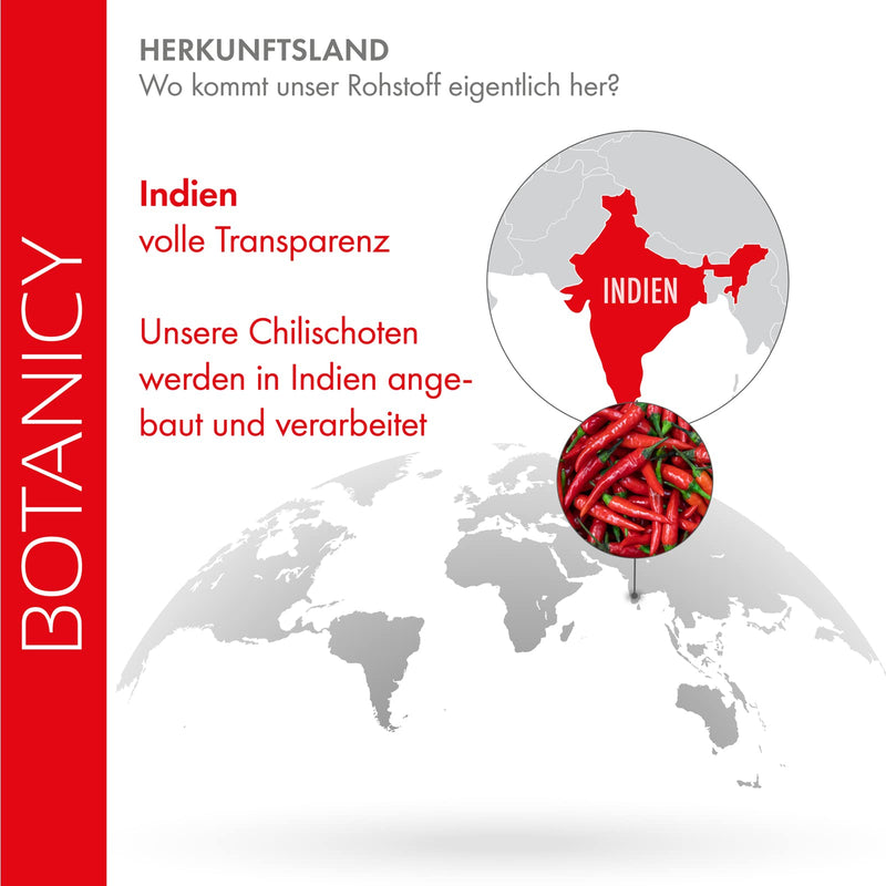 BOTANICY Red Chili Burner - branded raw material Capsimax® made from red chili - promotes fat burning, regulates appetite - hormone-free, vegan - 60 capsaicin capsules - NewNest Australia