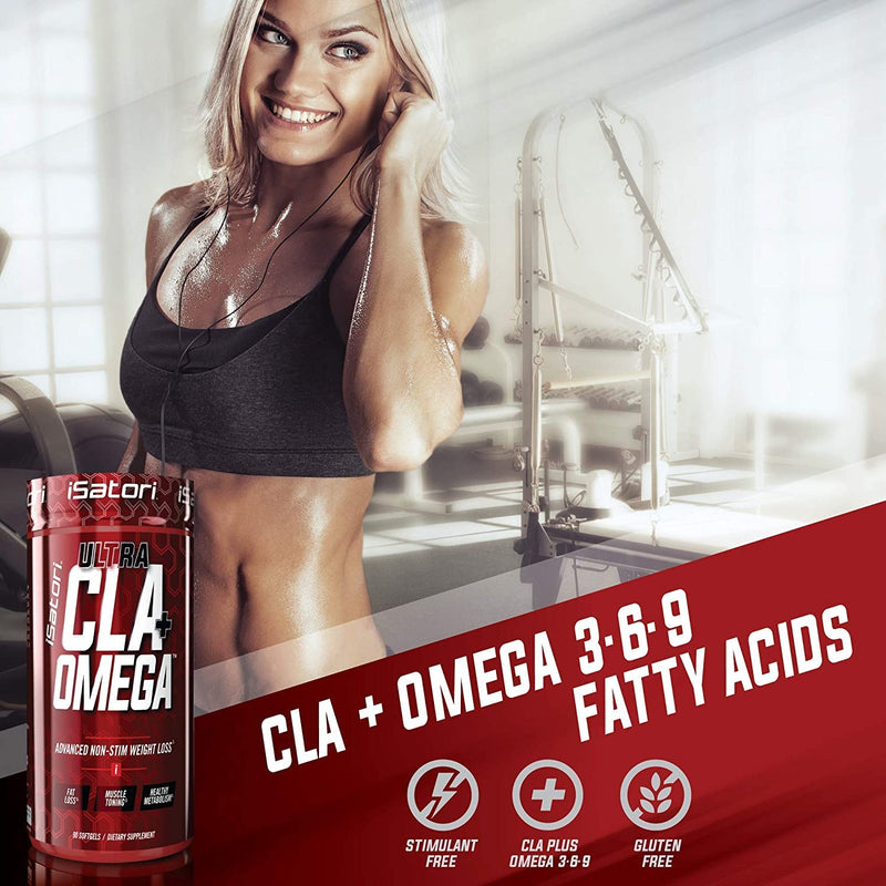 iSatori Ultra CLA - Omega 3 6 9 Safflower Oil Fish Oil Conjugated Linoleic Acid - Natural Weight Loss Exercise Enhancement Fat Burner Muscle Toner - Stimulant Free Dietary Supplement - 90 Softgels - NewNest Australia