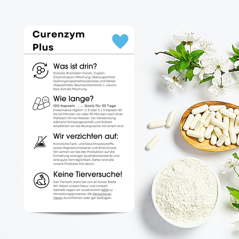 Fair & Pure - Curenzyme Plus - Enzyme Complex With Time Delayed Release - No Magnesium Stearate - 100 Drcaps - Contains Bromelain - Trypsin - Chymotrypsin And Rutoside (Rutin) - NewNest Australia