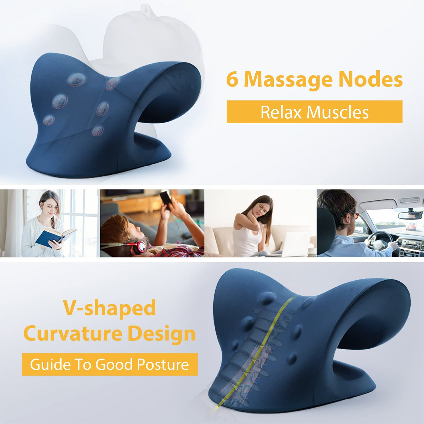 Customer reviews: Anzorhal Neck Stretcher,Neck Cloud,Neck Cloud  - Cervical Traction Device,Traction Equipment,Cervical Neck Traction Pillow, Neck Pain Relief - Blue