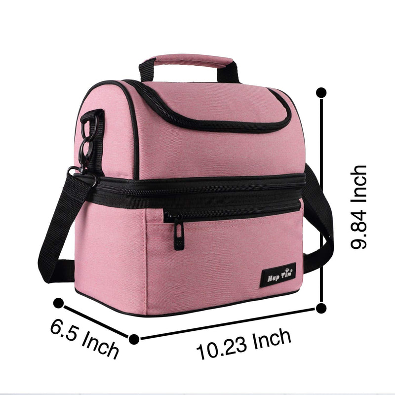 NewNest Australia - Hap Tim Lunch Box Insulated Lunch Bag Medium Size Cooler Tote Bag for Adult,Men,Women, Double Deck Cooler for Office/Picnic/Travel/Camping(16040-PK) Pink M 