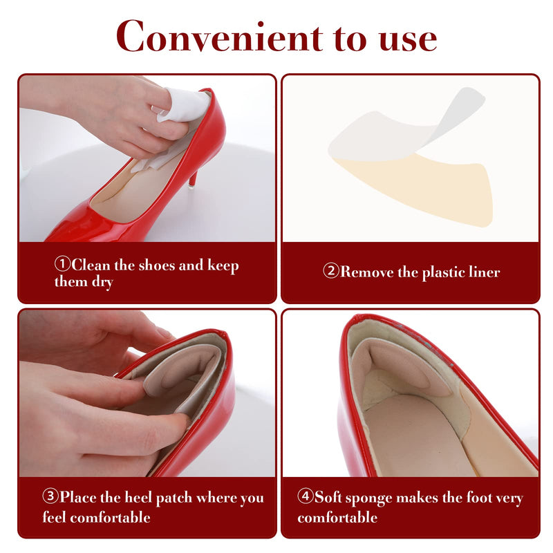 Molain Heel Pads Cushions Filler for Too Big Shoes Wear Anti-Slip Helper Grips Inserts Toe Loose Liners Brace Fit Tighter Size Boots for Womens Men (8 Pairs Set A) 8 Pairs Set a - NewNest Australia