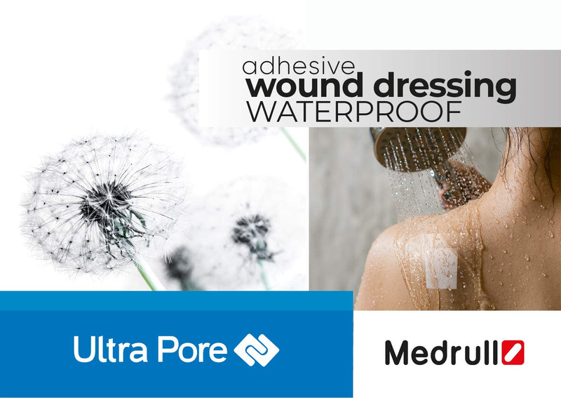 Medrull 100% Waterproof Plaster 15 X 9 Cm Ultra Pore Wound Plaster Sterile, Transparent, Strong Hold - Protects Against Cuts & Scratches - Ideal For Showering, Sports, Bathing 25 Pcs. - NewNest Australia