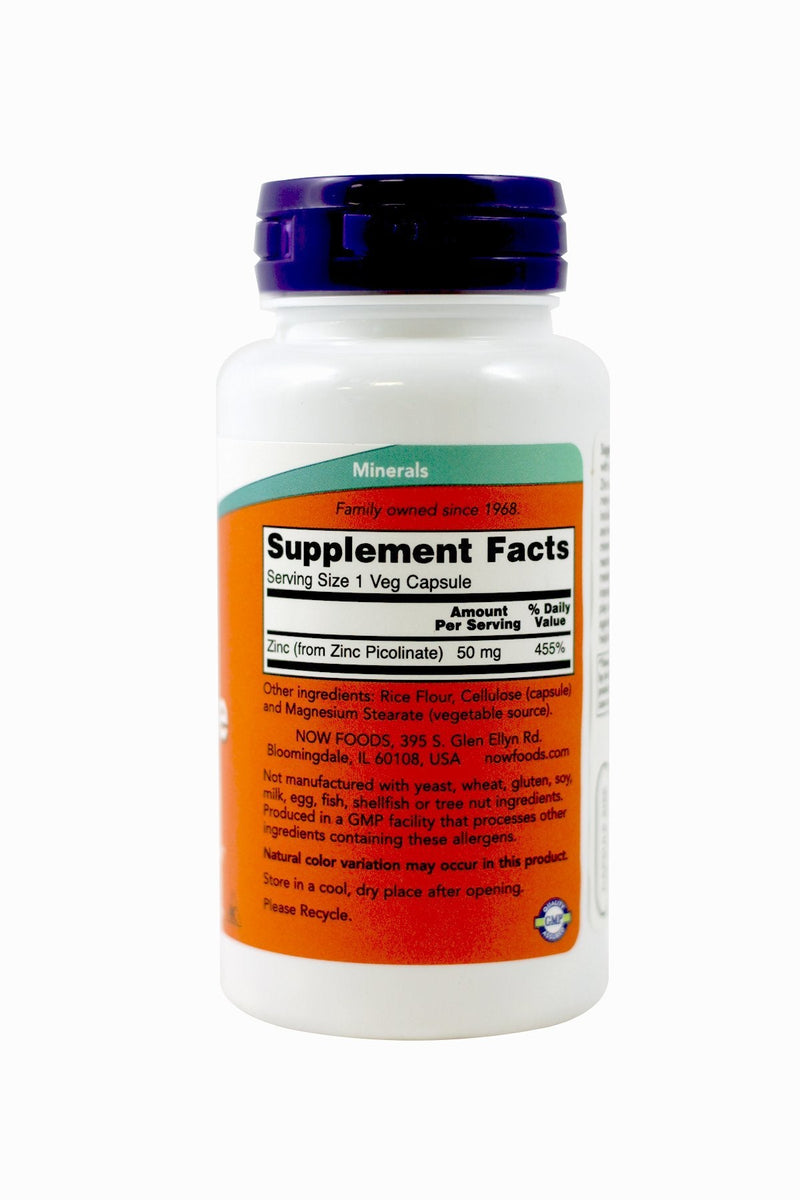 NOW Foods Zinc Picolinate 50mg,120 Capsules (Pack of 2) 120 Count (Pack of 2) - NewNest Australia
