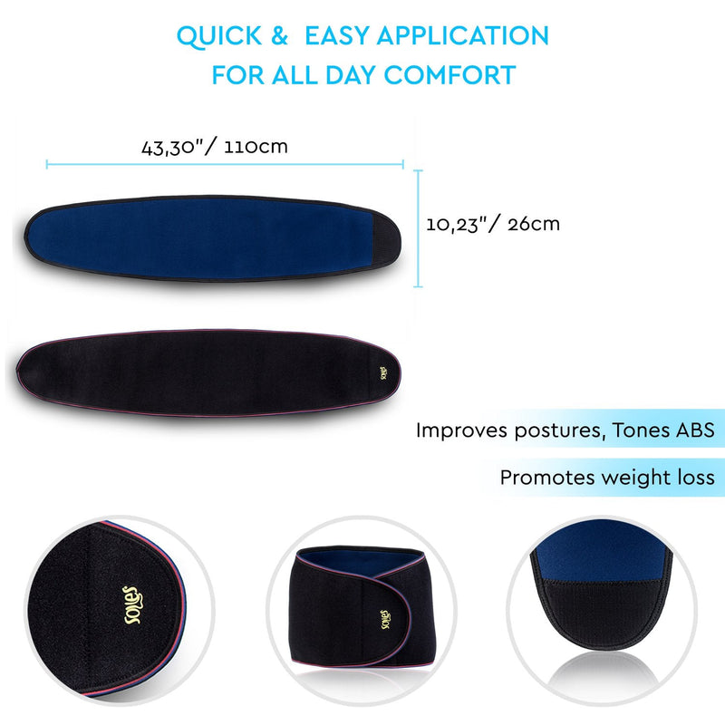 Soles Neoprene Waist Support Breathable Waist Neater - Behind Support & Tummy Thicker Burner - Fully Adjustable Elastic - Promotes Weight Loss - For Men & Women - NewNest Australia