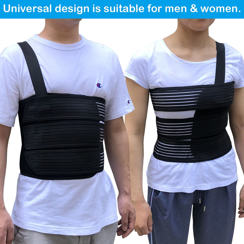 Rib Belt Chest Binder for Broken Injury Ribs, Elastic Rib Brace Compression Support to Reduce Rib Cage Pain, Breathable Chest Protector Wrap for Cracked, Fractured, Dislocated and Post-Surgery Ribs (S (25" to 33")) S (25" to 33") - NewNest Australia