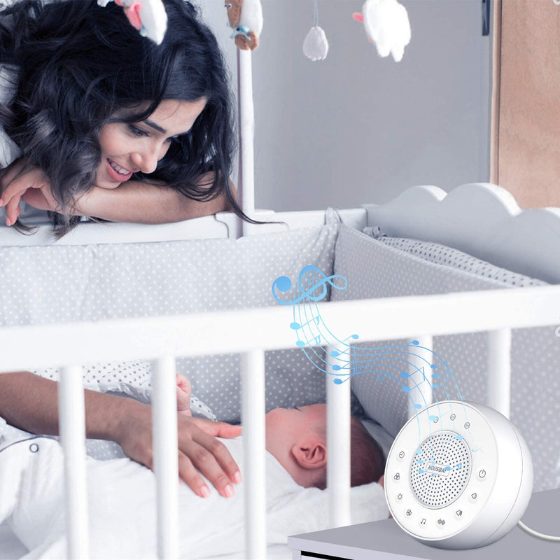 Housbay Glows White Noise Sound Machine - Night Light for Baby, Kids, 31 Soothing Sounds for Sleeping, Relaxation - Sleep Machine for Adults, Baby A-White - NewNest Australia