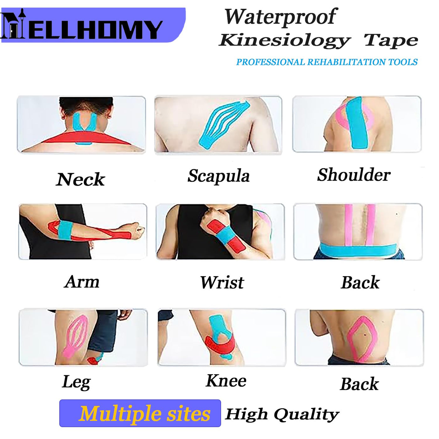 Waterproof Kinetic Sports Muscle Kinesiology Tape, Sports Elastic