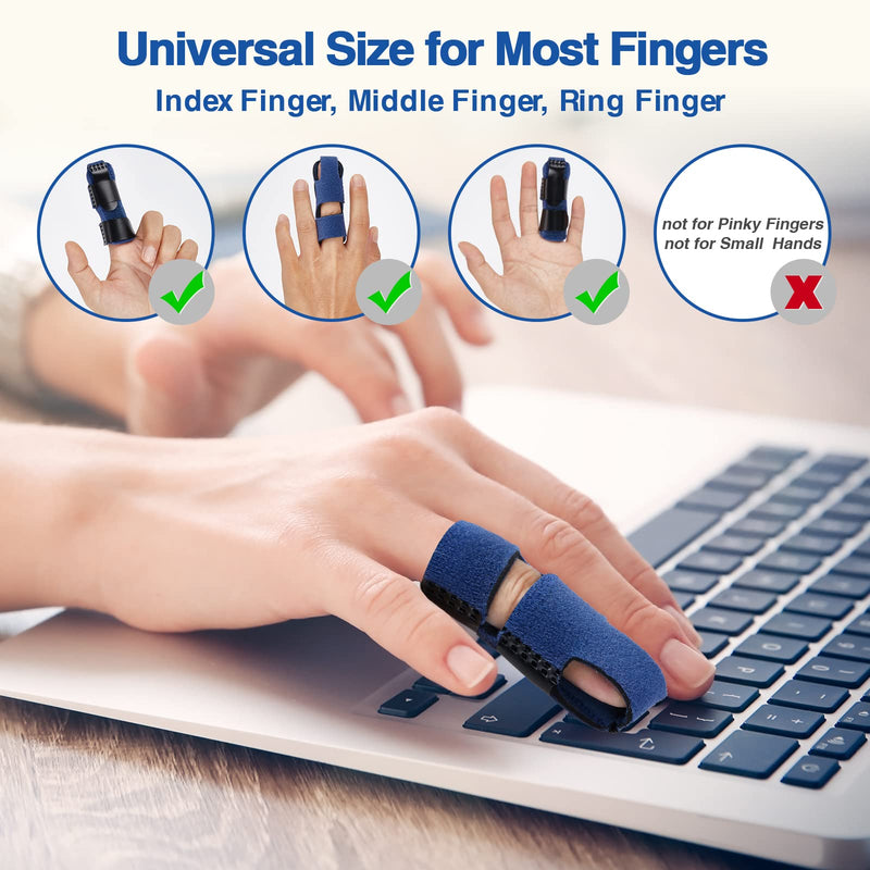 Echify Upgraded Finger Splints - 2Pcs Full Coverage Finger Protector Mallet Finger Support Brace Trigger Finger Splint Finger Straightener for Arthritis & Broken Knuckle Immobilization - NewNest Australia