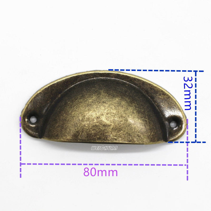 WEICHUAN 30PCS Antique Bronze Iron Drawer Knobs Pulls Handles - Vintage Kitchen Cabinets Furniture Wardrobe Medicine Pull Handle(Length: 81mm Width: 32mm) - NewNest Australia