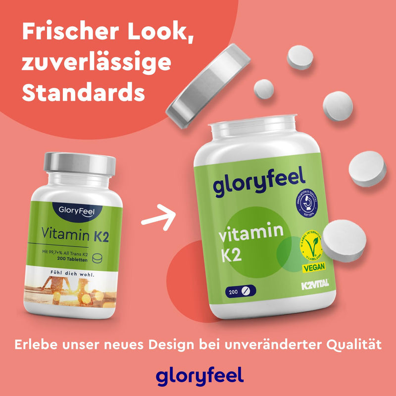 Vitamin K2 MK-7 200µg - 200 vegan tablets - Premium K2VITAL® K2-MK7 Menaquinone 99.7+% All-Trans - Laboratory tested and made in Germany without additives - NewNest Australia