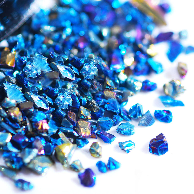 12 Box Crushed Glass Craft Glitter Fine for Resin Art, Small Broken Glass Pieces Irregular Metallic Crystal Chips Chunky Flakes Sequins for Nail Arts DIY Vase Filler Epoxy Jewelry Making Decoration A#GLITTER - NewNest Australia