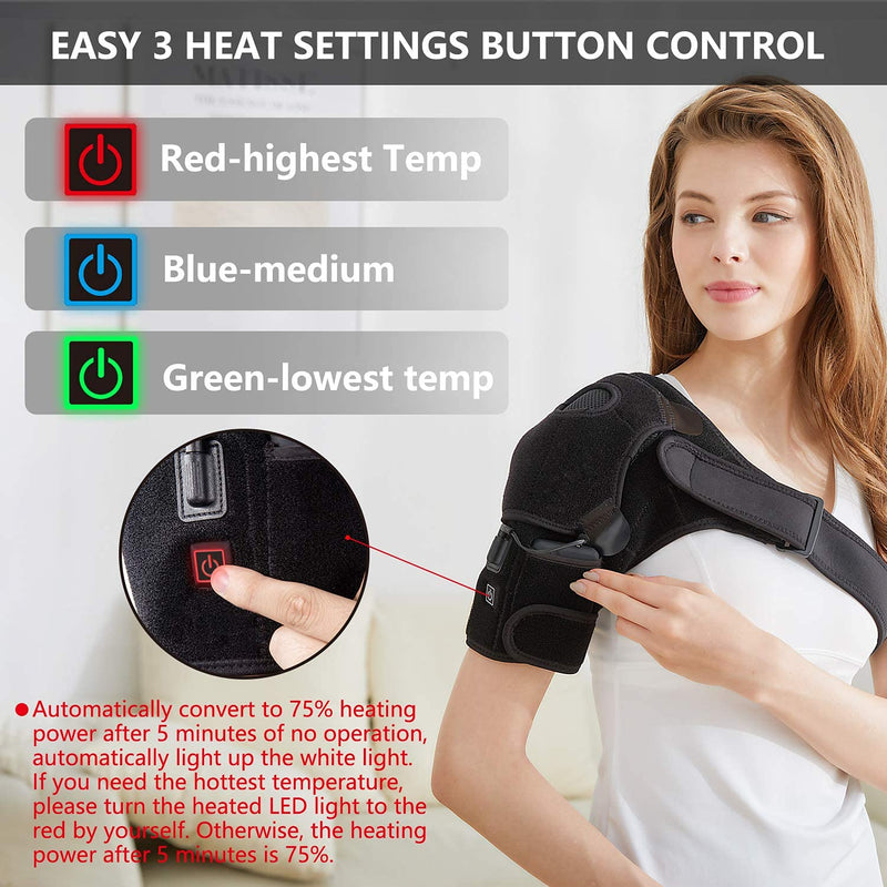 Kintiwe Heated Shoulder Brace, Heated Shoulder Support With Battery, 3 Adjustable Temperature For Shoulder Pain, Ac Joints, Fits Left/Right Shoulder Women And Men - NewNest Australia