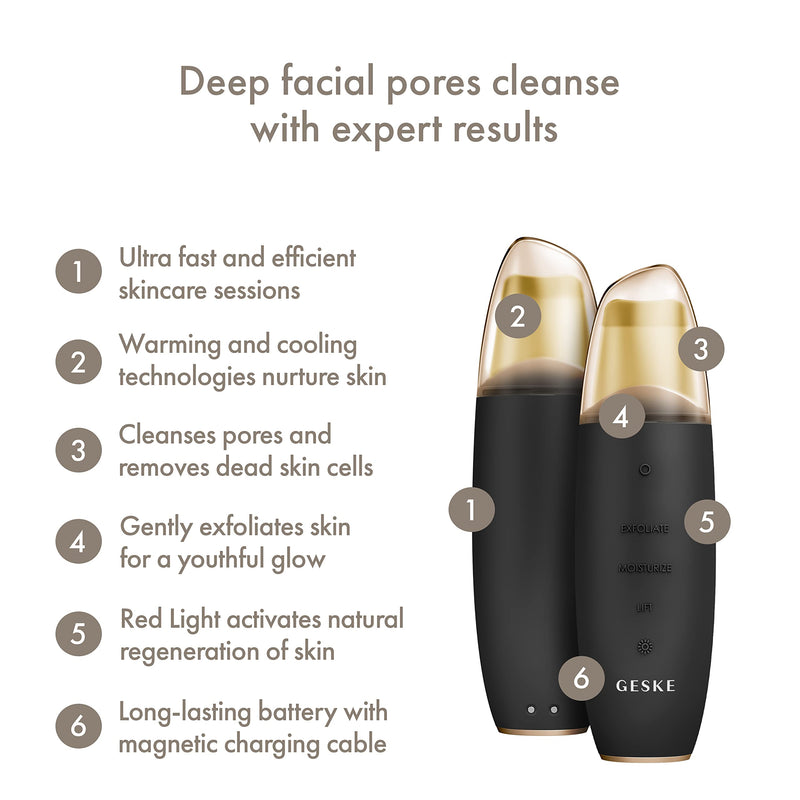 Geske | Smartappguided‚Ñ Microcurrent Skin Scrubber & Blackhead Remover | 9 In 1 | Skincare Tools | Face Cleansing | Anti Aging And Cleansing | Professional Facelift | Blackhead Remover Gray - NewNest Australia