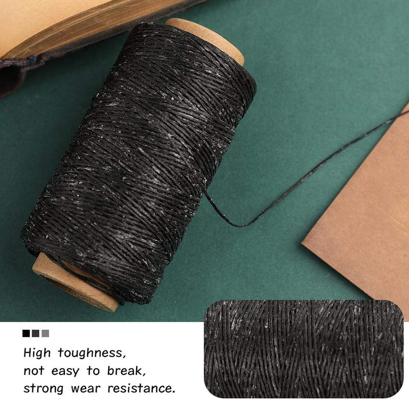 Jupean Waxed Thread, 150m /164Yards Black Leather Waxed Thread, Leather Sewing Thread, Hand Stitching Thread for Hand Sewing Leather, Bookbinding, and Beginners Leather Craft DIY - NewNest Australia