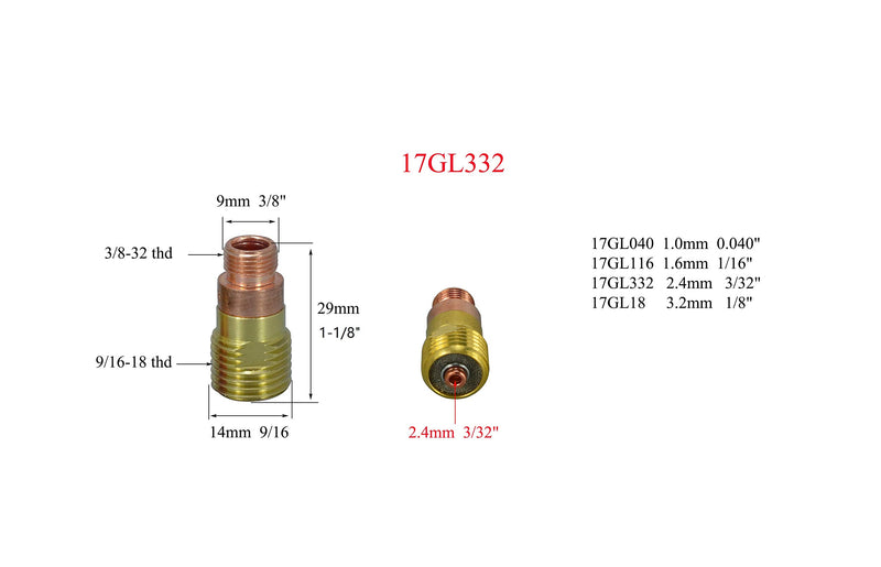 TIG Welding Torches Stubby Gas Lens Collets Alumina Nozzles Back Cap Kit For CK SR WP 17 18 26 TIG Welding Torch 16pcs - NewNest Australia