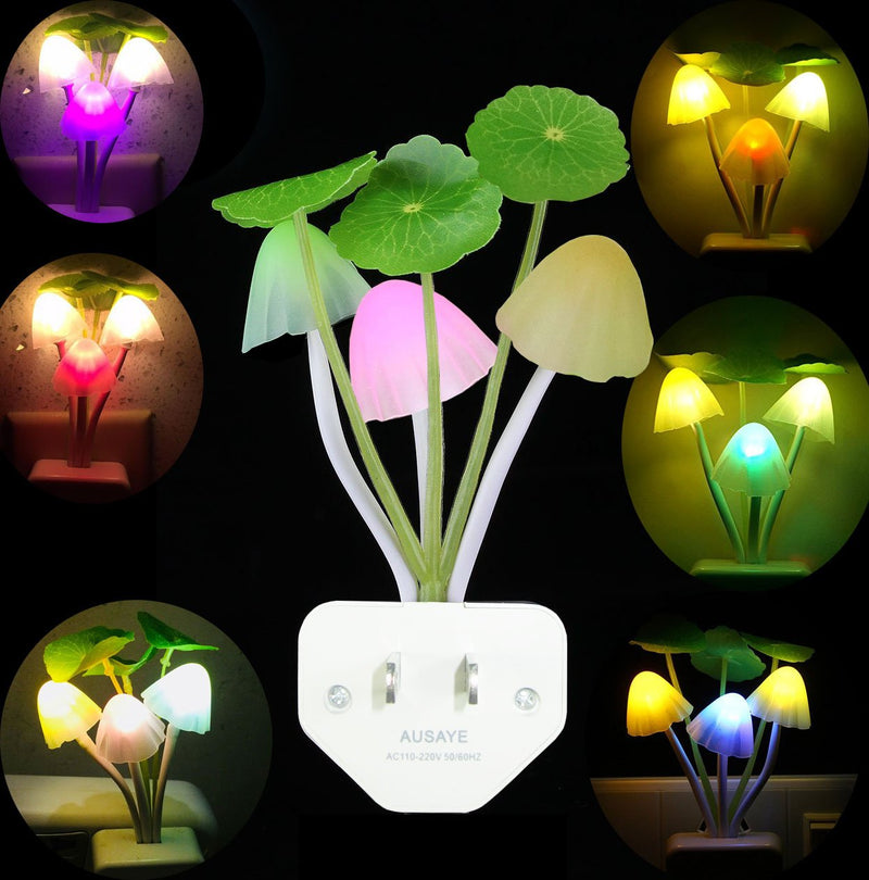 Led Night Light w/Smart Sensor,AUSAYE 0.6W Plug-in Night Lights for Kids Adults Cute Mushroom Night Light Bedroom Home Decor Light Wall Lamps NightLight 1 Pack - NewNest Australia