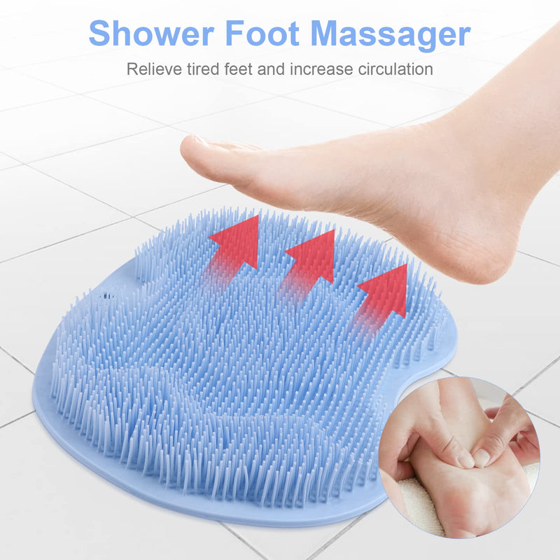 ACWOO Foot Scrubber for Shower, Foot Cleaner Massager Mat with Non-Slip Suction Cups, Shower & Bath Foot Scrubber Mat for Foot Care, Exfoliation, Spa, Foot Circulation & Reduces Foot Pain (Blue) Blue - NewNest Australia
