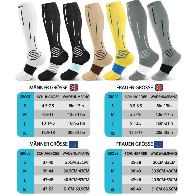 Neenca Compression Stockings (20-30 Mmhg), Medical Compression Socks For Women & Men Support Socks For Recovery From Injury & Pain Relief, Sports Protection, Running, Sports, Flight - 1 Pair - NewNest Australia