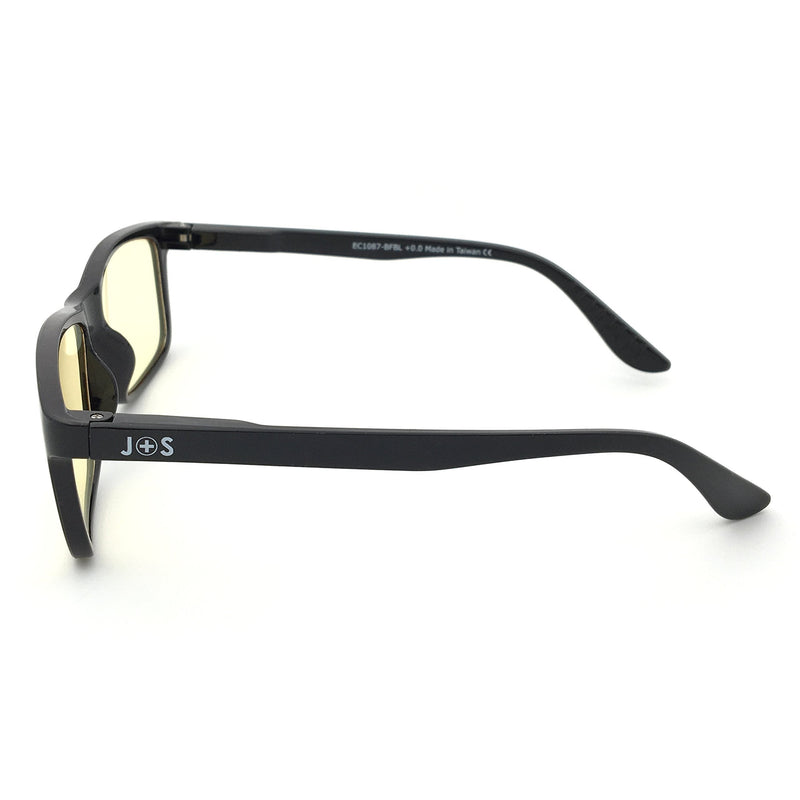 J+S Vision Blue Light Shield Computer/Gaming Glasses - 0x Magnification Classic Rectangle Frame High Definition Lens - Black Frame - NewNest Australia