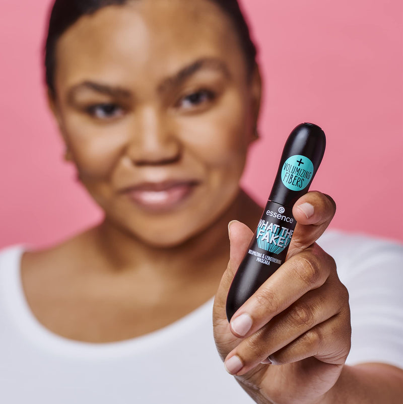 essence What the Fake! Volumising & Lengthening Mascara, With Volumising Fibres, No. 01 Black, Extended, Colour-Intense, No Perfume, Oil-Free, Alcohol-Free (16 ml) - NewNest Australia