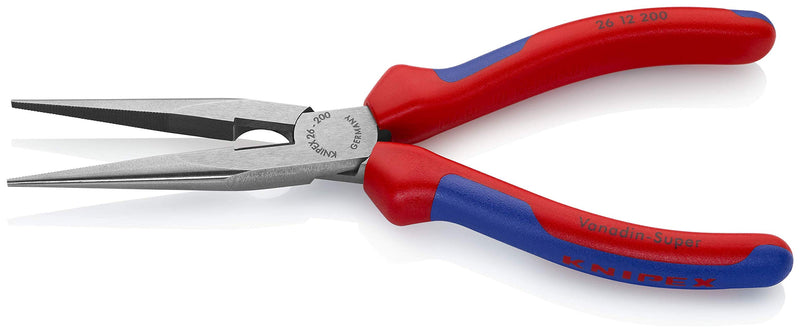 KNIPEX Tools - Long Nose Pliers With Cutter, Multi-Component (2612200), Multi-Colour, 8 inches Comfort Grip - NewNest Australia